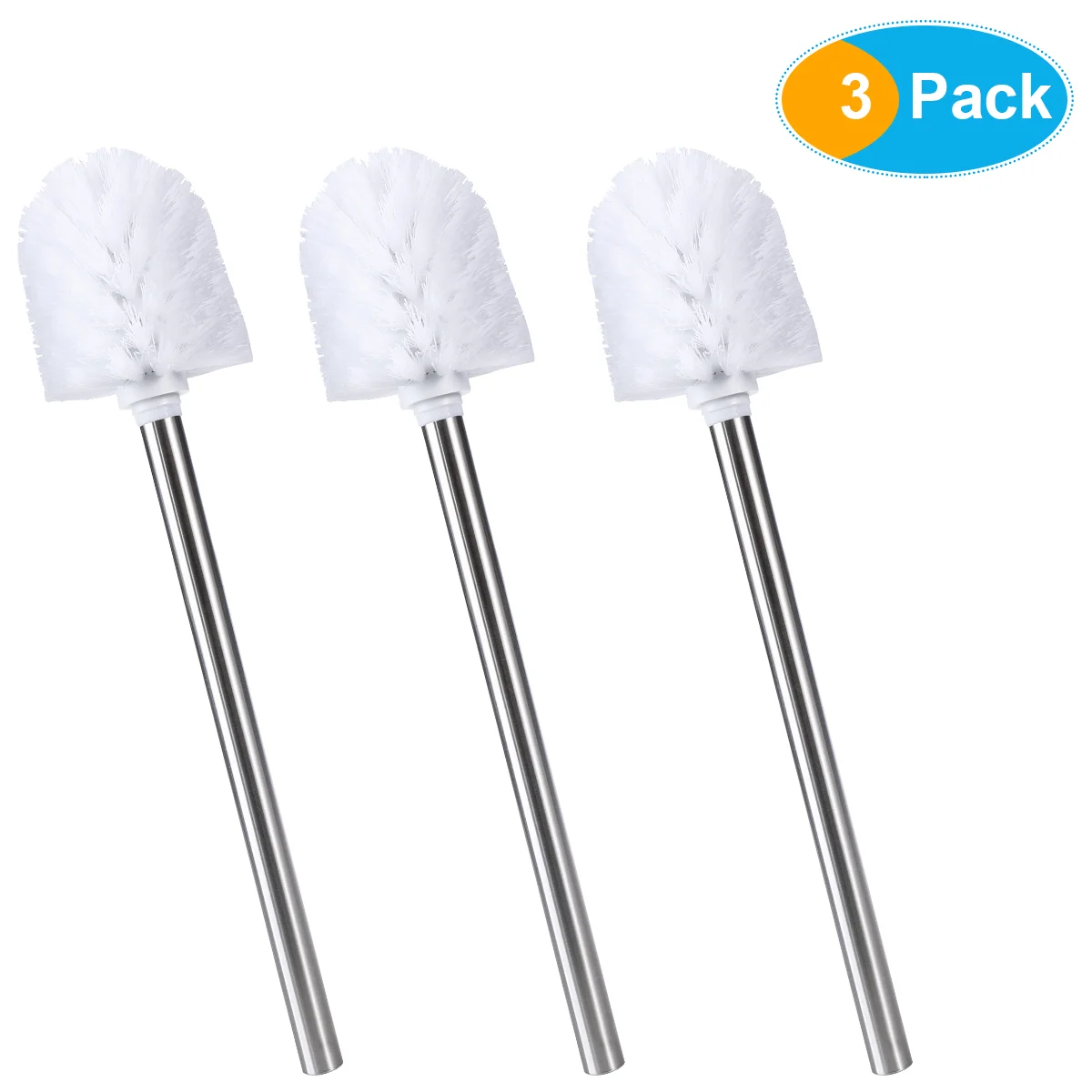 Toilet Brush Replacement Heads 3pcs Stainless Steel WC Bathroom Cleaning Toilet Brush Head Holder