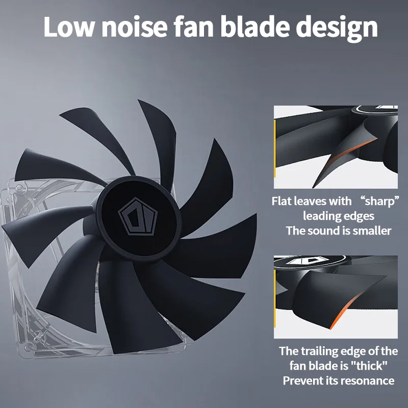ID-COOLING XF-120-K Simplicity Efficiency PC Gamer Computer Case Fan 12V 4Pin PWM Adjust Speed Serializable Cooling Ventilador — view 2