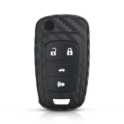 Durable Flip Car Key Shell Cover with Screw - 2 Button Remote Key Fob Case (Carbon Fiber Case)