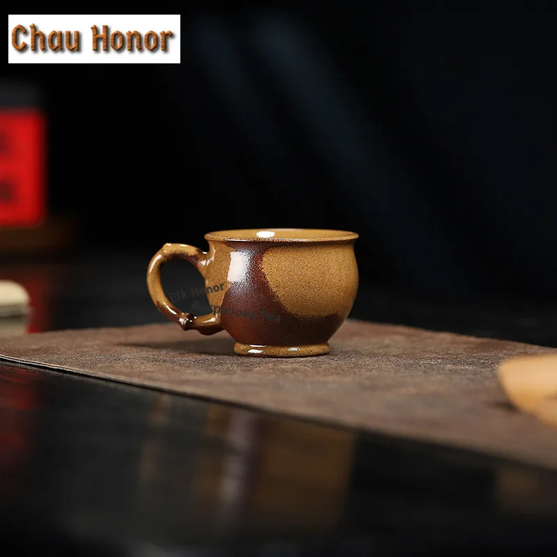 Yixing Purple Clay Dragon's Blood Sand Teacup Vintage Tea Bowl Jug Tea-tasting Meditation Cup Chazhan Master Cups Cafes Supplies