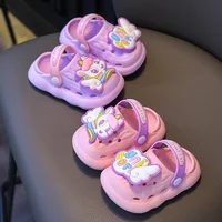 Summer Aged 0-4 Children Slippers Cute Cartoon Pony Baby Sandals For Girls Flip Flops Non-Slip Toddler Home Kids Garden Shoes 6