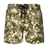 America Leaf Forest Camouflage Board Shorts Men Clothing 3D Print Hawaii Beach Shorts Blue Sea Camo Shorts Pants Cool Ice Shorts 3