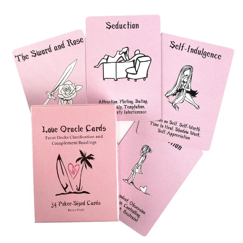 PinkIslandTimeLoveOracleCardsTarotCardDivinationBoardGame