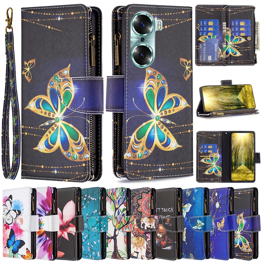 

Wallet Zipper Filp Leather Case For Huawei P50 P40 Pro P30 Lite P Smart 2019 2021 Y5P Y6P Y7P Y5 Y6 Y7 2019 Honor 60 50 10 Lite