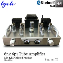 Lyele Audio 6n2 6p1 Vacuum Tube Amplifier Push-Pull Amplifier Diy Kit Class A Tube Amp 8W+8W Vu Meter Bluetooth 5.0 Hifi Amp