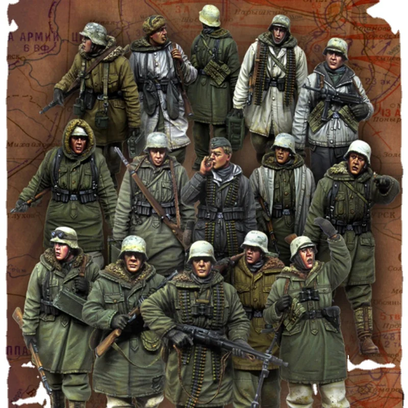 1/35 Die-cast Resin Figure Model Kits 15 Figure Wwii German