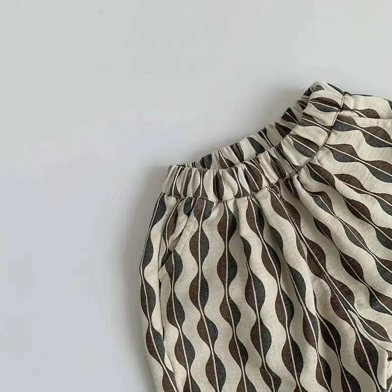 Frühling Sommer Kinder Hosen 1-8Y Jungen Mädchen All Over Print Beiläufige Gerade Hosen Koreanische Kleinkind Tragen Böden Kinder Kleidung – Detail 9