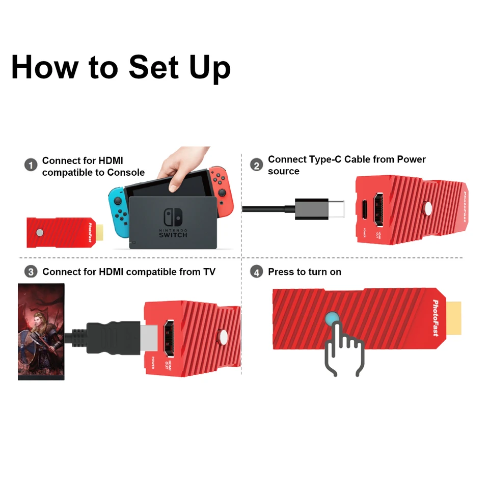 PhotoFast 4K Gamer+ Enhance 1080p to 4R Resolution Adapter HDMI