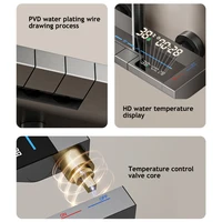 Bathroom Shower Full Set Gray Digital Display Shower System Set Piano Button With Ambient Light Faucets Shower Head 3