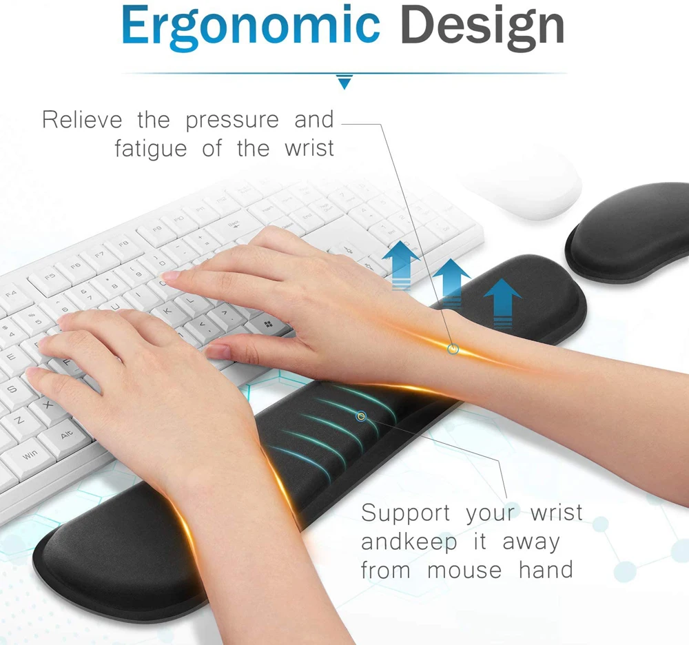 New Keyboard Wrist Rest Pad Wrist Rest Mouse Pad Memory Foam Superfine Fibre Durable Comfortable Mousepad for Office Gaming mouse pad,gaming mousepad,wrist pad