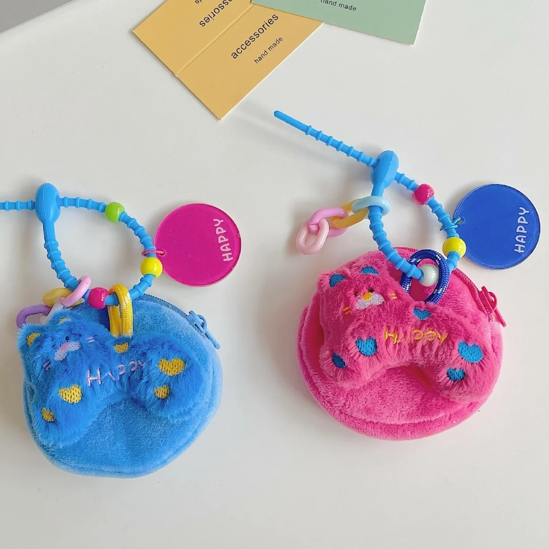 Creative Plush Cat Doll Coin Purse Wallet Cute Key Organizer Bag Headset Bag Small Bag Hanging Decoration Pendant Gift