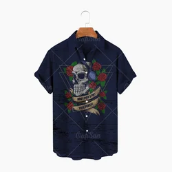 Chemisier imprimé drapeau américain en 3d, chemise de rue décontractée, rétro, chemise hawaïenne pour hommes, mode d'été 