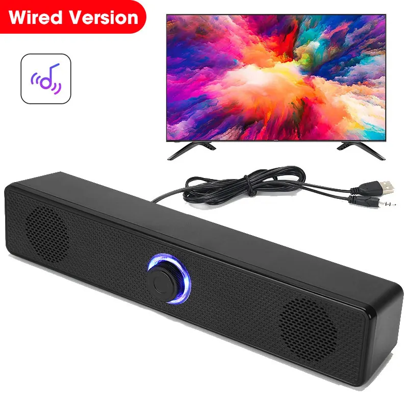 4D Computer Speaker Bar Stereo Sound Subwoofer Bluetooth Speaker For Macbook Laptop Notebook PC Music Player Wired Loudspeaker laptop chill mat Laptop Accessories