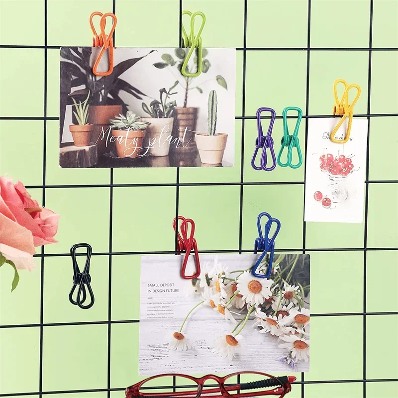 10-100Pcs Chip Clips Utility PVC-Coated Steel Clip High Elasticity Metal Clips Clothes Clamp for Food Package Clips 2