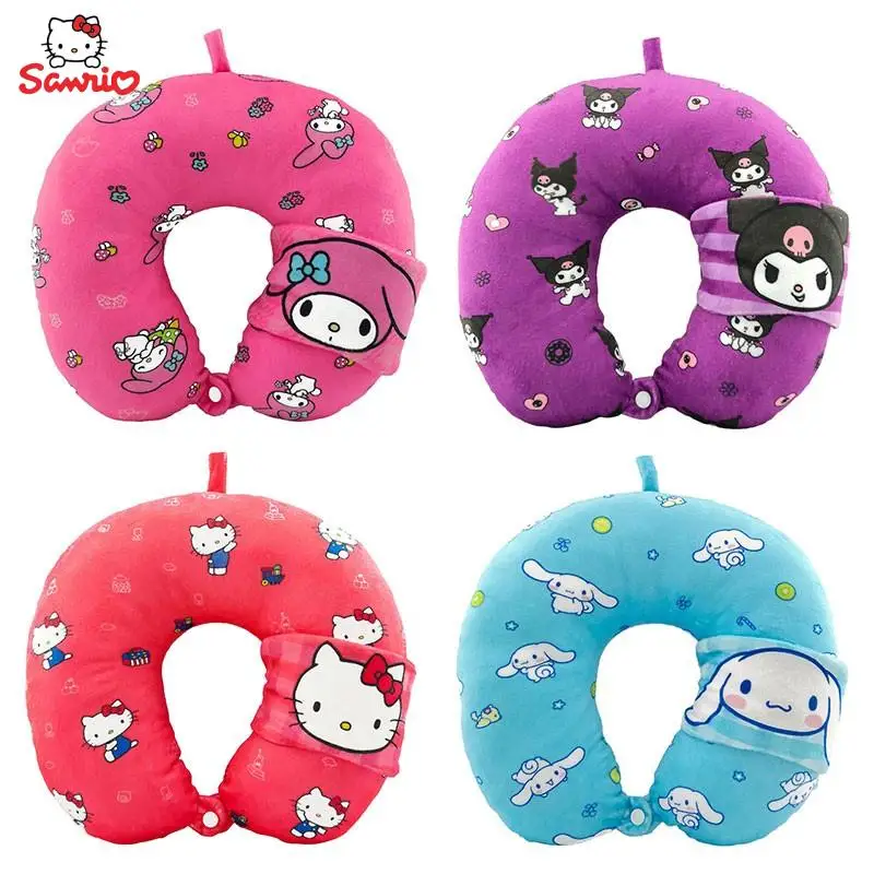 Kawaii Sanrio Plush Cinnamoroll Kuromi Melody Cartoon U Shaped Pillow