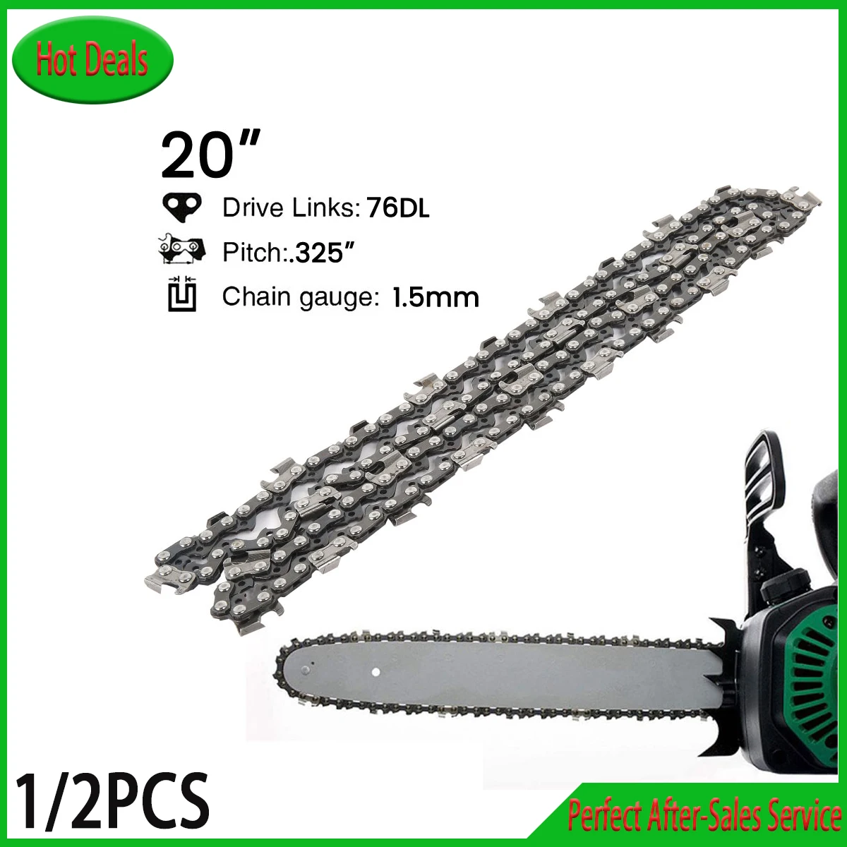 Premium 20-Inch Heavy Duty Alloy Saw Chain for Gardening and Woodworking