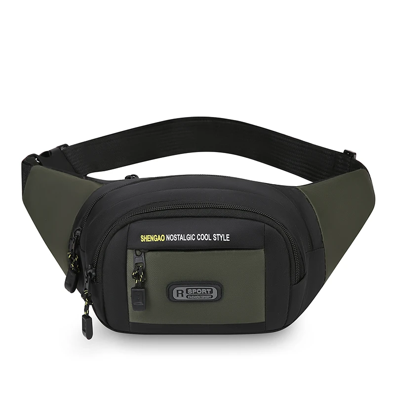 Men's ultra light waist bag - adjustable shoulder straps, multiple compartments, ideal for running, cycling, and daily commuting