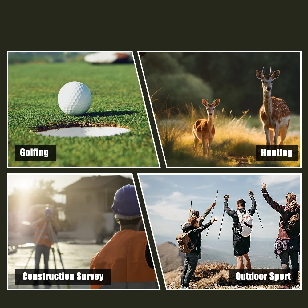 Laser Rangefinder with Distance/Angle/Speed Modes Type-C Charging 6X Magnificat