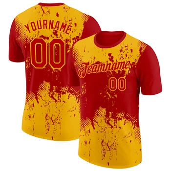 Nome personalizzato Uniforme della squadra T-shirt stampata in 3D per uomo Moda Abbigliamento sportivo Fitness Abbigliamento da squadra fai da te Tute Nome Logo Tee Shirts