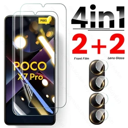 Versatile 6-in-1 Hydrogel Film Screen Protector with Camera Glass for Poco X7 5G (4In1 2Front 2Lens)