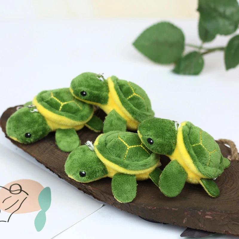 

9cm Cute Cartoon Mini Turtle Doll Keychain Pendant Girl Woman Bag Doll Plush Toy Key Ring Jewelry Small Gift