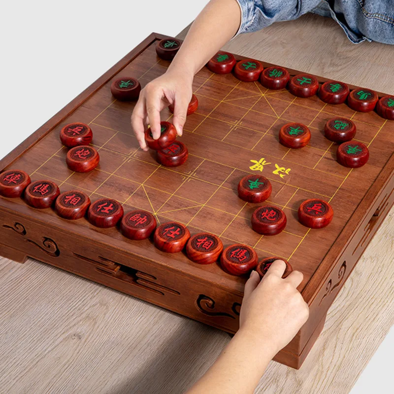 쉬운 보관용 탁상용 서랍, 나무 체스 서랍, 체스 테이블 게임, 중국 체스 및 Weiqi 세트, 보드 게임, 비즈니스 선물