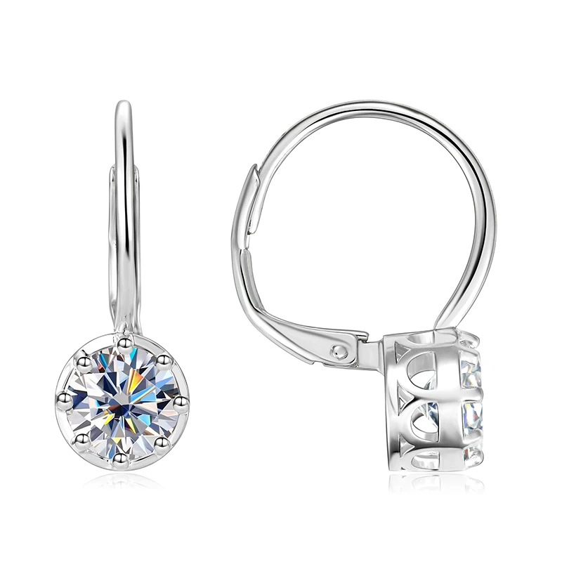 OXTAO Luxus-Moissanit-Ohrhänger, 14 Karat Gold gefüllt, für Damen, 6,5 mm, D-Farbe, VVS1, Laborimitation, Diamant, Hochzeit, Party, Schmuck – Detail 13