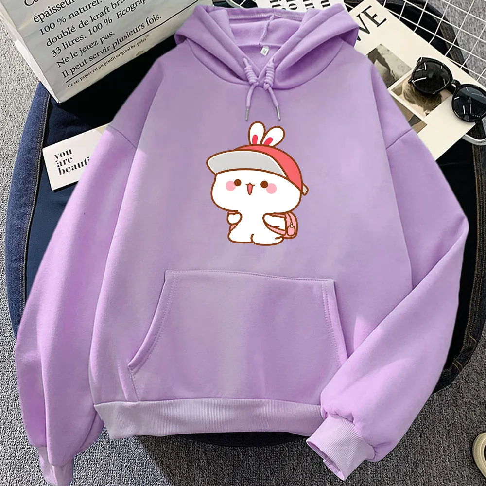 Cute Rabbit Hoodies Winter Comfortable Casual Long Sleeve Sweatshirts Kawaii Graphic Printing Girls Pullovers Women/Men Clothing