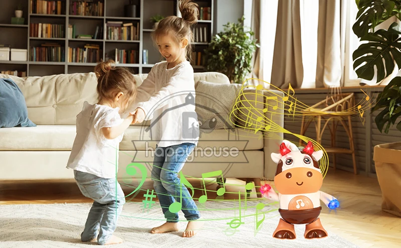 Baby Cow Musical Toys Dancing Walking Baby Cow Toy with Music and LED Lights Dancing Toys Baby Toys 6 to 12 Months 18 Month Toys 3