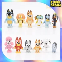 The Bluey Family Bruy And His Friends Play With Toys And Dolls Articulated Movable Figures Model Ornaments Desk Decoration 1