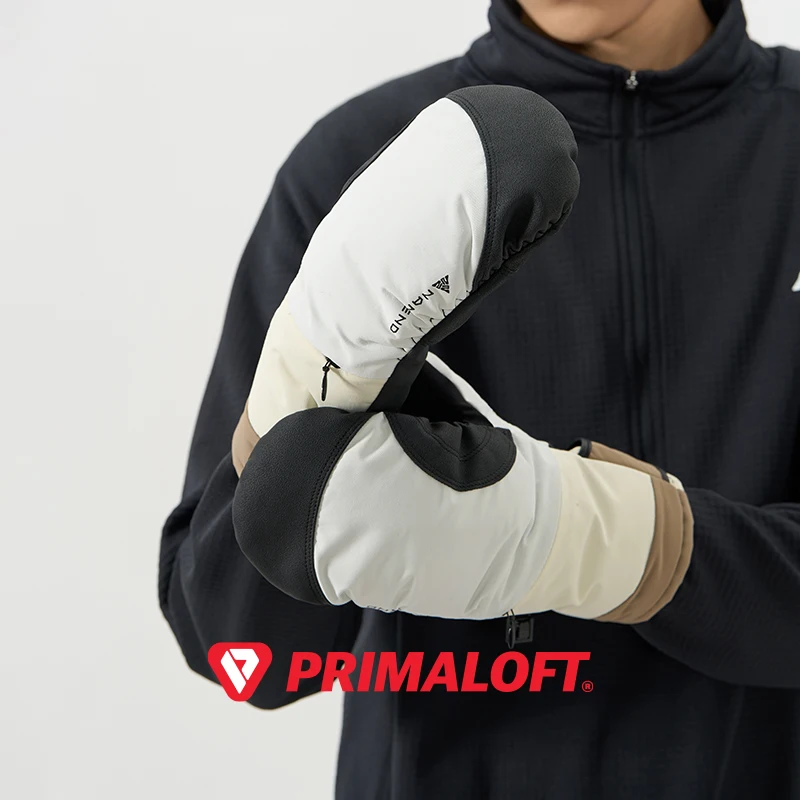 Nanend New Color-matching Ski Gloves for Women's Stuffy Men's Professional Waterproof and Warm Gold Standard P Cotton 2