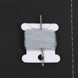 Premium DIY Artificial Leather Steering Wheel Cover - Elegant Design (Grey thread)