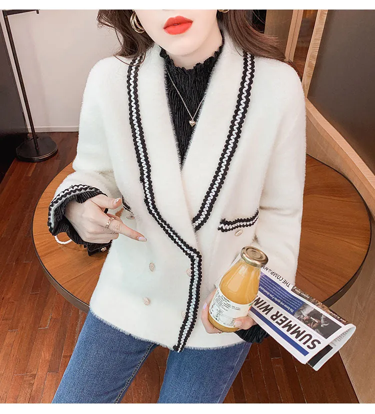 puffer coat with hood Autumn Mink Fur Coat Women Temperament Ladies All-match Outer Wear Top Jacket Winter Plush Warm Coats Feminina N1567 long black puffer