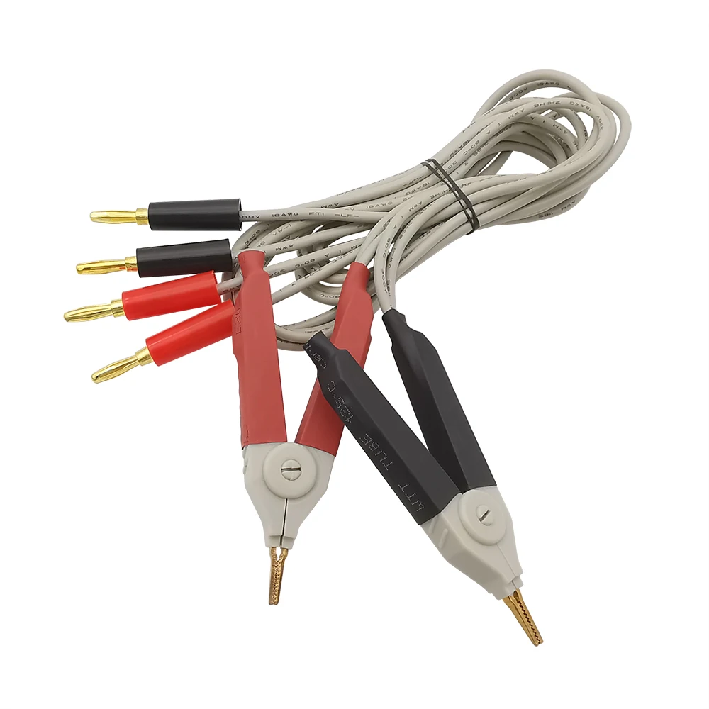

1Pair Insulated Banana Plug Connector Test Lead Clip Cable LCR Clip Probe Leads Test Meter Terminal