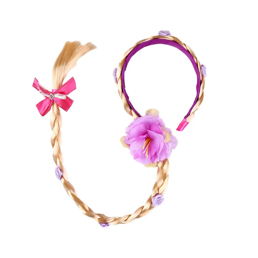 Girls Floral Braid Headband in Pastel Colors - Princess Dress-Up Hair Accessory