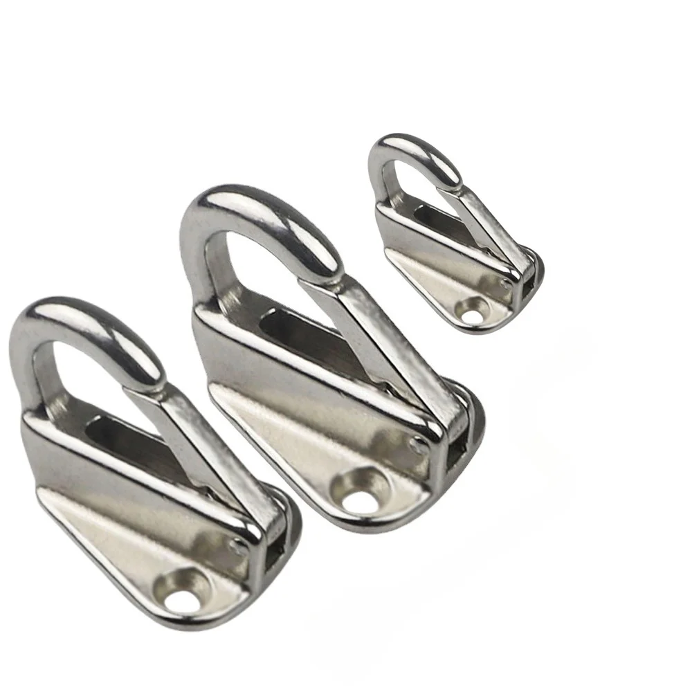 2PCS Stainless Steel Spring Locked Fender Hook Marine Boat Spring Snap Attach Rope