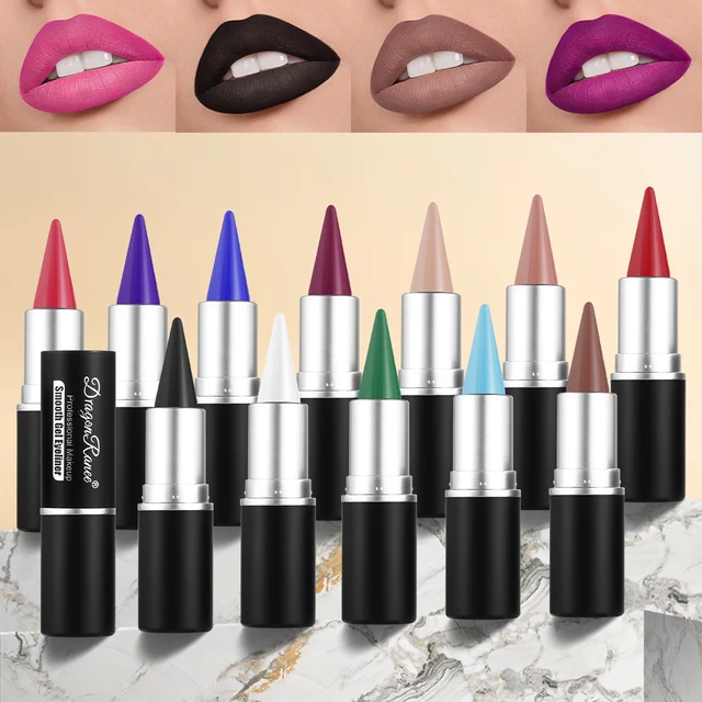 Matte Lip Liner, Long-Lasting and Durable, Automatic Rotating Wax Texture, Suitable for All Skin Types, Multi-Purpose, Suitable for Eyeliner Holiday Party Lipstick 3