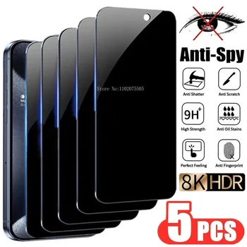 5PCS Privacy Screen Protector Tempered Glass for Samsung A15 A55 5G A35 A53 A54 A34 A52 A52S A51 Privacy Tempered Film A14 A13 1