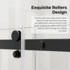56-60.in W x 72.in H Frameless Shower Door, Water Repellent Black Shower Door Clear Tempered Glass, Easy Sliding Showe Door 3