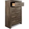 Juararo Rustic 5 Drawer Chest of Drawers, Aged Dark Brown 3