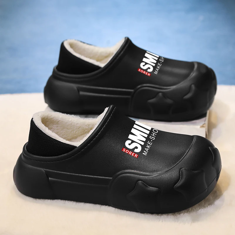 Warm Winter Slippers for Men Women Size 45 Non Slip Indoor Outdoor House Shoes Comfortable Cotton Home Shoes