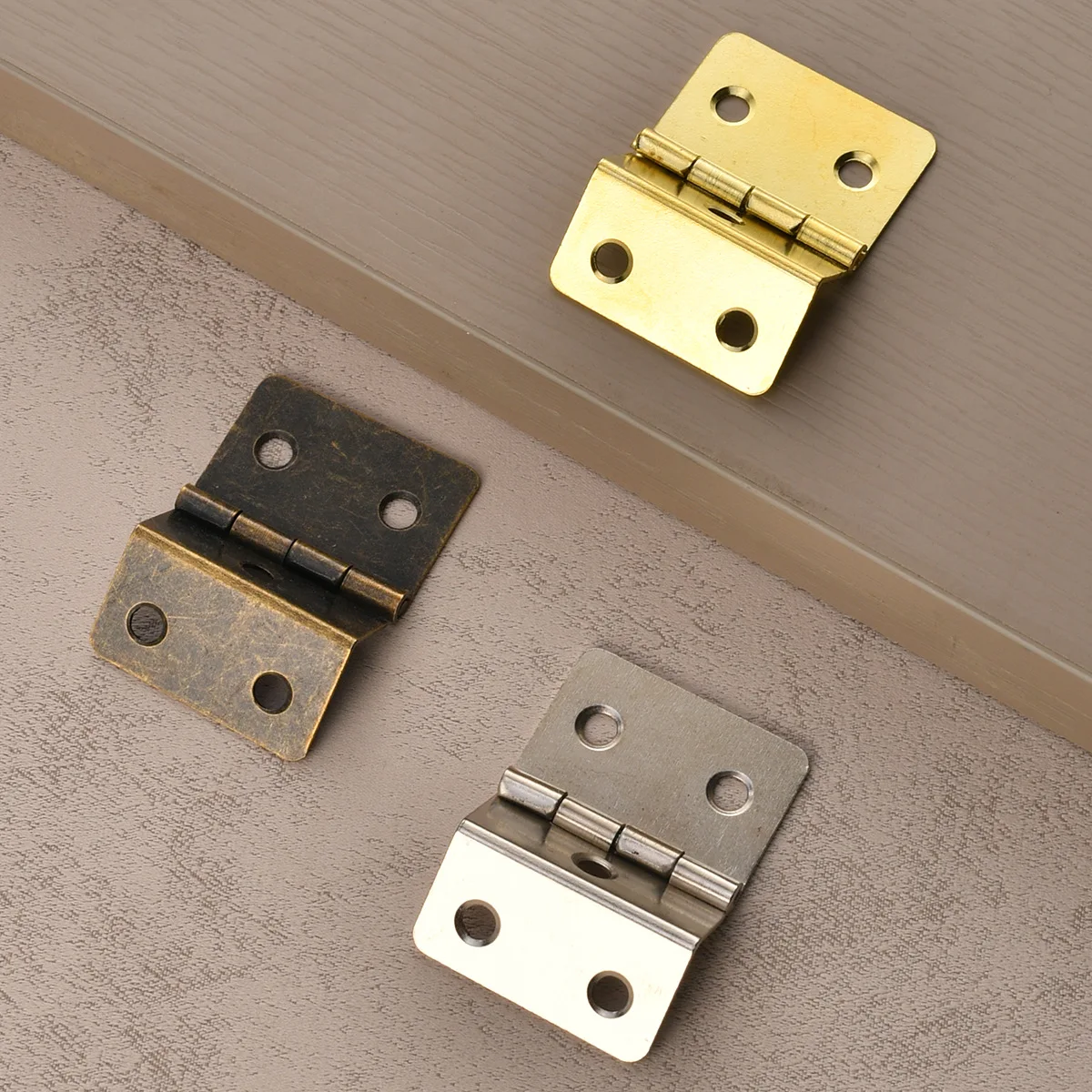 Small Three Fold Hinge 30mm side length Antique Iron Sheet with 5 holes Three Fold Right Angle Edge Clamp 10mm board