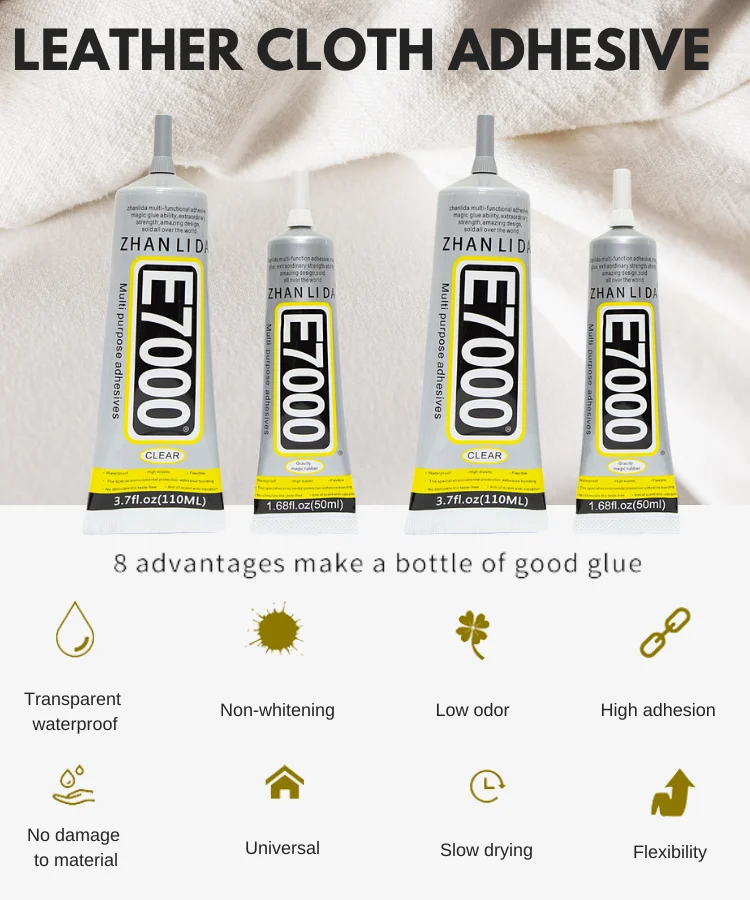 Contact glue E7000 Clear DIY Cloth Fibre Fabric Adhesive for Wedding Dress Leather Bag Diamond Glass