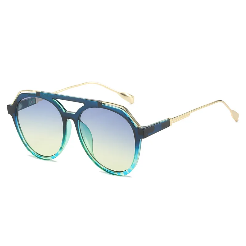 

New Oval Pilot Men Sunglasses Retro Women Luxury Double Girder Sun Glasses Vintage Female Brand Oculos De Sol Feminino UV400