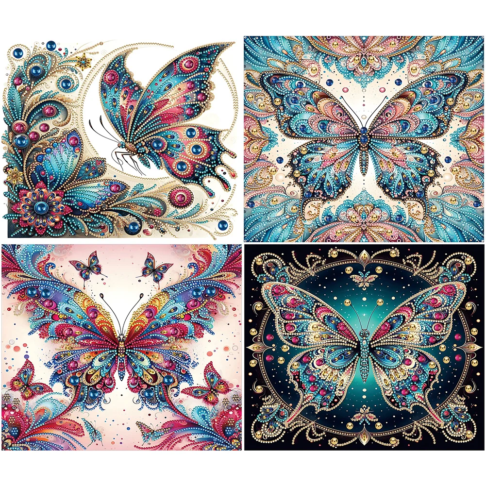 5D DIY Partial Special Shaped Drill Diamond Painting Butterfly Decoration35x30cm