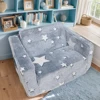 Toddler Kids Couch 2-in-1 Toddler Soft Couch Fold Out Convertible Sofa To Lounger Toddler Play Couch Fold Out for Girls and Boys 1
