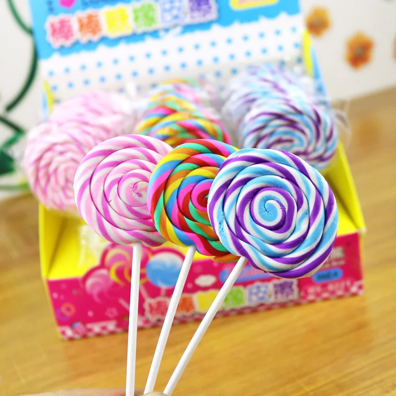 Pencil eraser eraser pen plasticine eraser eraser refillable pen biscuit eraser kneadable eraser retractable eraser 1 Piece Lytwtw's cartoon cute candy eraser lollipop rubber for kids novelty stationery office school supplies