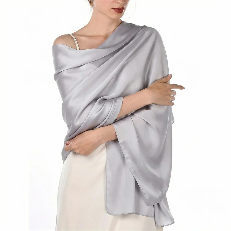 Luxuriöser Seidenschal mit Farbverlauf für Damen, Marken-Schals und -Tücher, Bandana, Kopftuch, Modischer Hijab, Hochzeits-Poncho 2026 – Detail 7