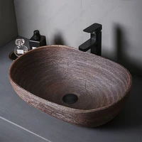 Ceramic Table Sink Porcelain Countertop Vessel Sink For Bathroom Balcony Lavatory Washbasin Above Counter Vanity Bowl Art Basin 1