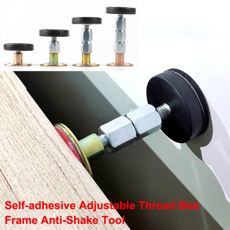 Bed Frame Anti Shake Tool 1pcs Self-adhesive Adjustable Thread Bed Frame Anti-Shake Tool Fixed Bed Anti-squeaking Telescopic Support Hardware Fasteners
